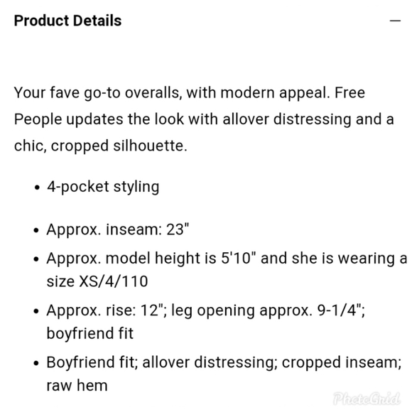 🔥Size 25🔥We the Free Baggy Boyfriend Overalls - Picture 7 of 7